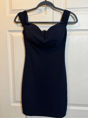 Honey & Rosie Navy Blue Bodycon Dress Size Small Sweetheart Neck Party Dress